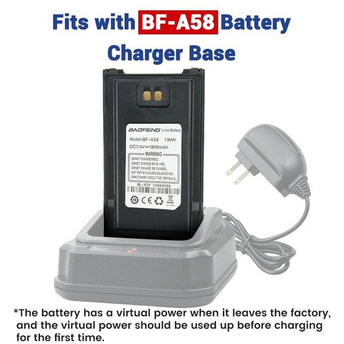 2PC Baofeng A58 Battery for Baofeng A58 Two Way Radio BF-A58 BL-970 7.4V 1800mAh - Picture 4 of 12