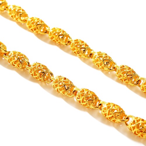 22K 23K 24K Thai Baht Gold Men's Faucet Hollow Dragon Bone Chain 60cm - Picture 2 of 5