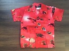 NEW RED HAWAIIAN ALOHA SHIRT FOR BOY OCEAN FISH PRINT SIZE 4 100% COTTON