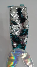 Back to School Pen + Gear Mermaid Tail Pencil Pouch  Teal/Blue & Silver