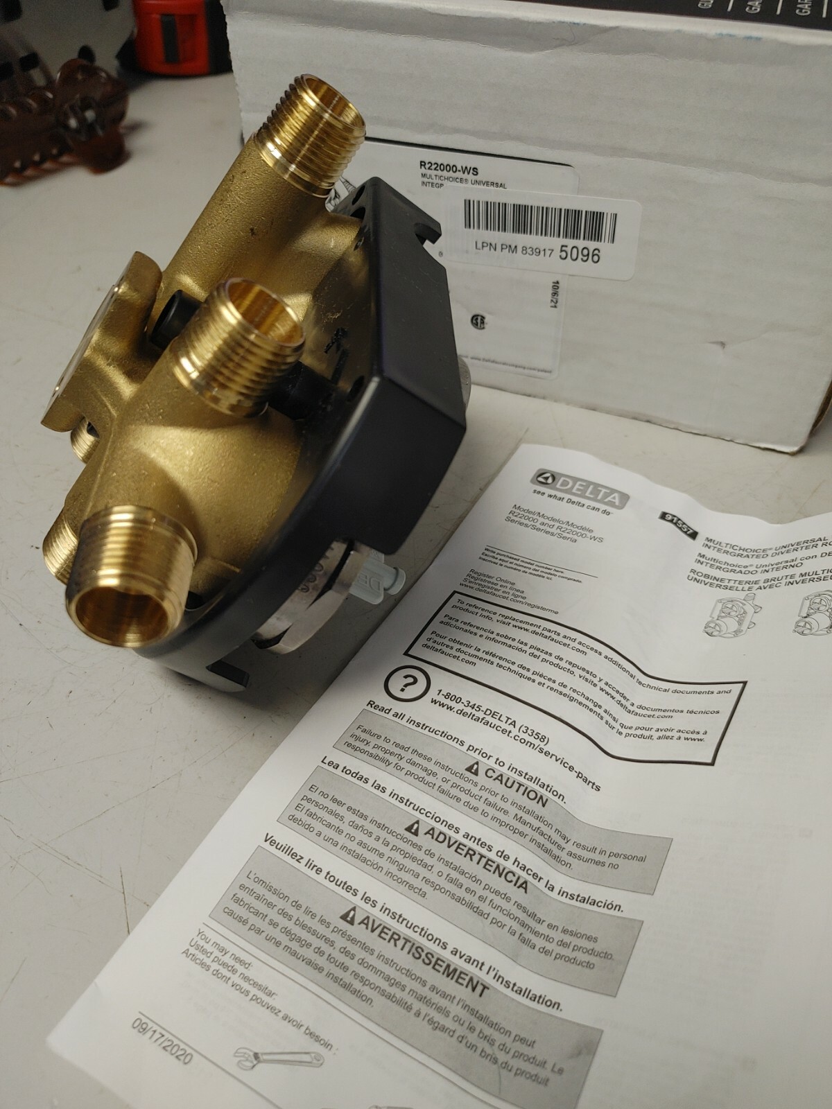 Delta R22000WS MultiChoice Universal Shower Integrated Diverter Rough