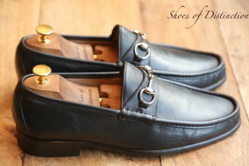 Gucci Black Leather Silver Bit Loafers Shoes Men's UK 8 E US 9 EU 42 - Picture 4 of 12