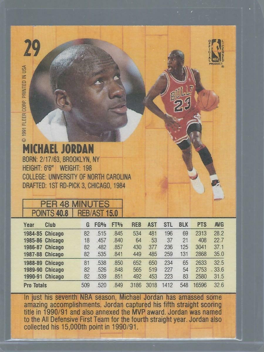 #NBAカード #MichaelJordan #FLEER 1991-92 Fleer NBA Season Michael Jordan Basketball Card #29