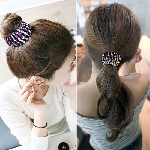 Frauen Pferdeschwanz Halter Ball Haarklammer Haarnadel Haargreifer Perlen Str ↑ - Bild 8 von 58