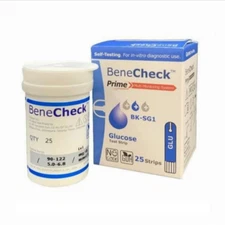 BENECHECK Prime Blood Glucosa Test Strips 1 Box(25 Strips)