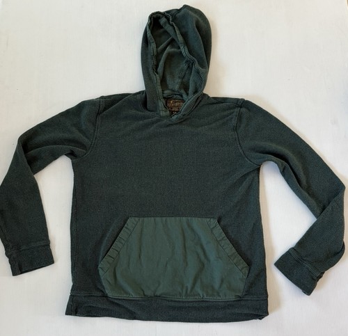 Lucky Brand Pullover Herren M grün Hoodie Henley Kapuze Baumwollpullover