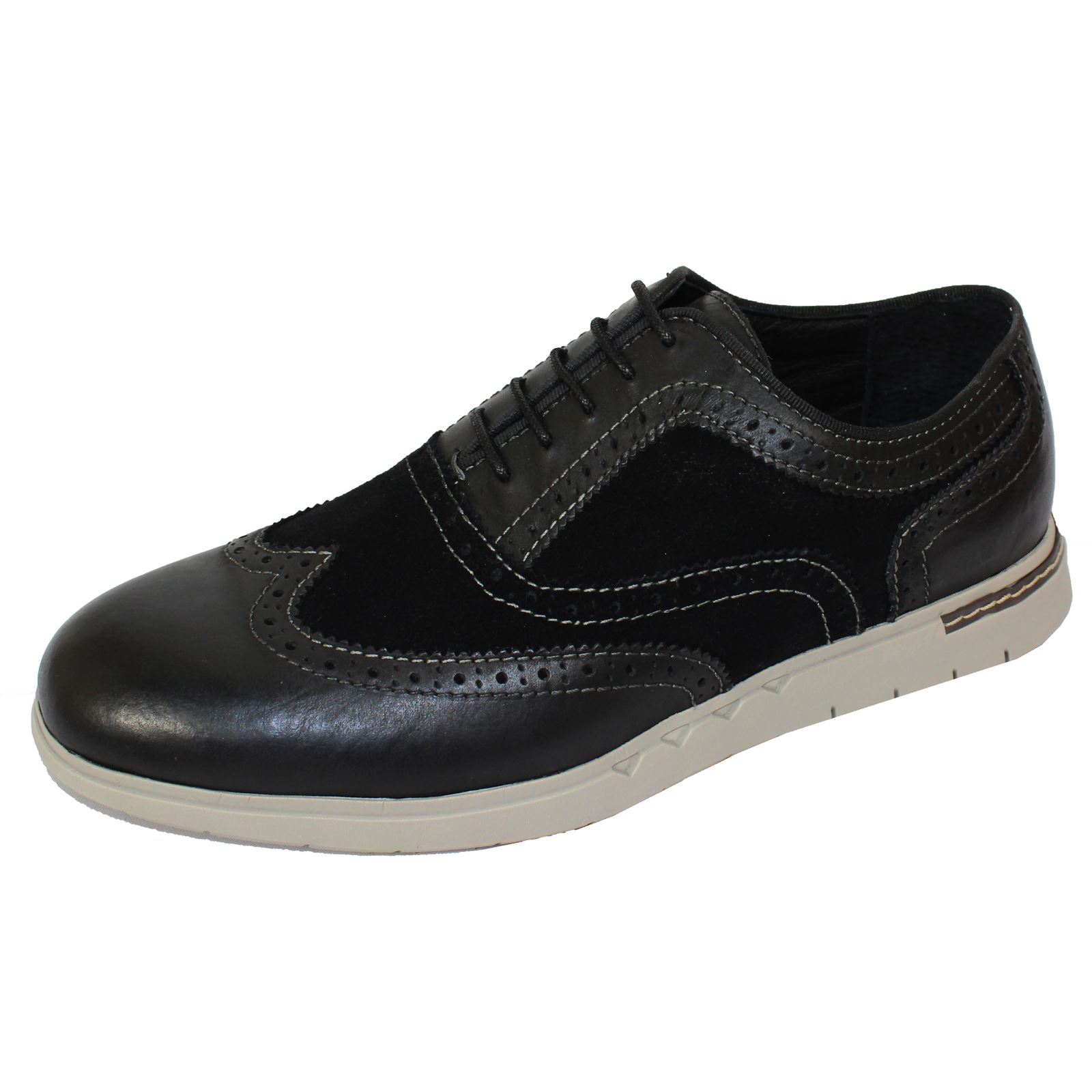 Scarpe casual da uomo AZOR Scarpe BERGAMO Uomo Nero Pelle Brogues Scarpe casual da uomo AZOR Scarpe BERGAMO Uomo Nero Pelle Brogues