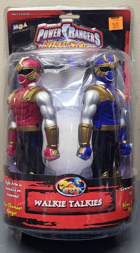 Power Rangers Ninja Storm Red & Blue Wind Figur Walkie Talkies bewegliche Arme