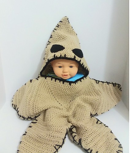Oogie Boogie Handmade Crochet 9-12 month Baby Snuggie Costume - Picture 2 of 5