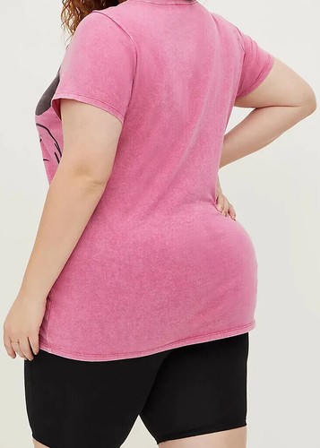 Torrid Tunic Tee Crew Neck Mineral Wash Minnie Mouse Pink 5 5x 28 #A22702 - Picture 3 of 3