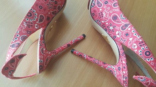 Scarpe Charlotte Olympia NUOVE monroe rodeo tacchi slingback $795 EU 38,5 US 8 - Foto 12 di 12