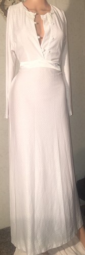 Vintage 80s90s California Dynasty White Slip Dress with Decorative Straps