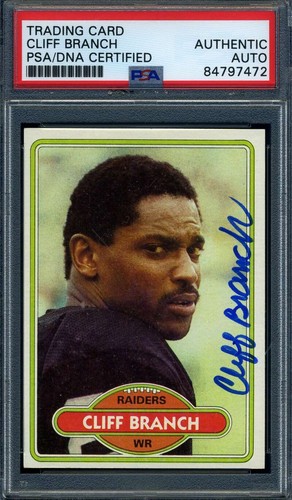 Cliff Branch PSA DNA Signed 1980 Topps Autographed - Picture 1 of 1