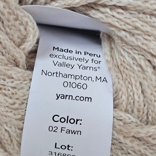 Valley Yarns WHATELY Alpaca/Cotton blend, lot of 2 neutral tone; 50g/164yd ea - Picture 5 of 5
