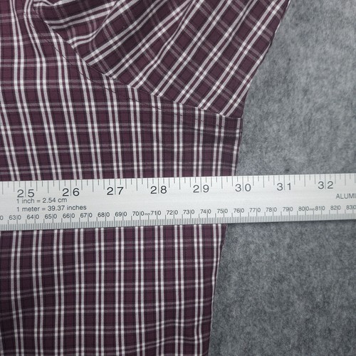 Eddie Bauer faltenfreies Hemd Herren 3XL Relaxed Fit lila kariert Reise Büro - Bild 12 von 13