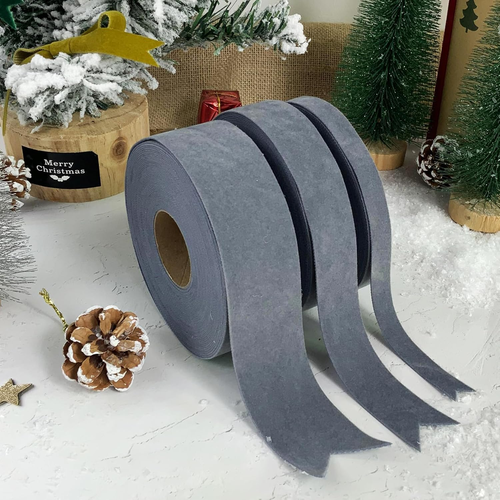 Gray Velvet Ribbon 1" 10 Yards for Christmas Tree, Gift Wrapping, Flower Bouquet - Picture 3 of 7