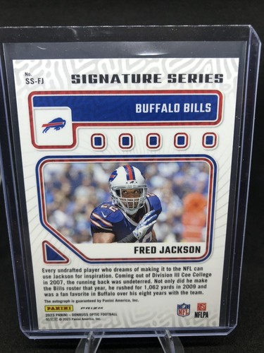 2023 Donruss Optic Fred Jackson#SS-fj Auto Signature Series Silver Buffalo Bills - Picture 2 of 2