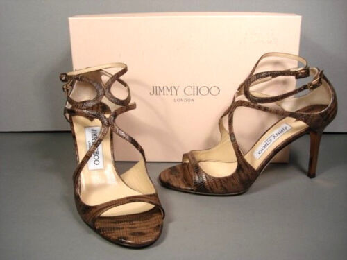 JIMMY CHOO SANDALS PINE FLAT ZXA FLATFOEMS 39 Black Used | eBay