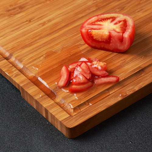 Large Bamboo Cutting Board Heavy Duty Chopping Board with Juice Groove 18x12 - Picture 5 of 6