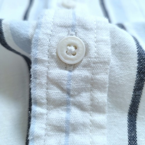 Levis Shirt Mens S White Striped Linen Blend Redtab Standard Fit Short Sleeve - Picture 7 of 9