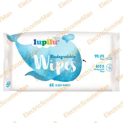Lupilu Biodegradable Baby Wipes Extra Sensitive 99.4% Water (Pack Of 60 Wipes)
