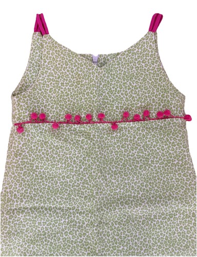 Vestido estampado animal verde rosa originales cola de algodón talla 10 para niñas - Imagen 2 de 6