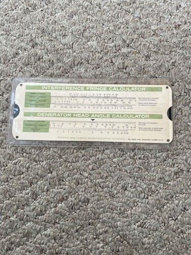 Calculadora de deslizamiento de ángulo de cabeza de generador y flecos de interferencia Alfa American de colección - Imagen 1 de 5