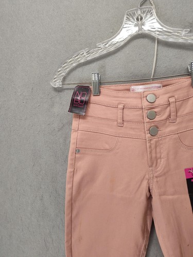 No Boundaries Pants Womens 3 Pink High Rise Stacked Waist Skinny Super Soft NWT - Picture 2 of 22