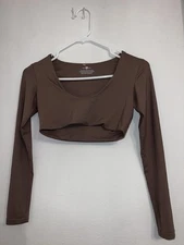 NEW Women's Free People X Toast Swim Brown Swimsuit Top XS Vacation Beach