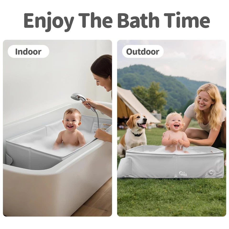 Baby Faltbare Badewanne Faltbare Tragbare Reisewanne für 6M-3Y Säugling Kleinkind - Bild 3 von 4