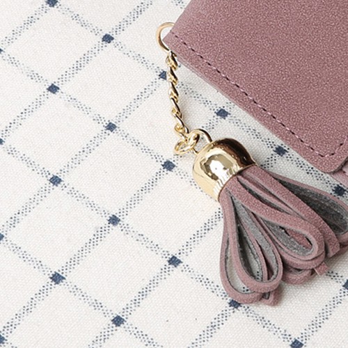 Fashion Trifold Purse Scrub Tassel PU Wallet Multi-card Creative Wallet - Picture 4 of 11