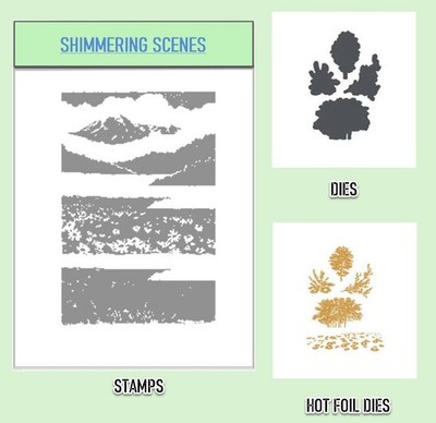 SHIMMERING SCENES Christmas Halloween Stamps Cutting Dies Stencil Hot Foil 2026