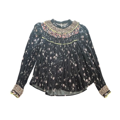 Free People Paloma Top Women's Size Small Floral Embroidered Blouse Bohemian - Picture 5 of 7