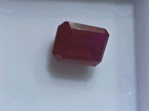 RUBINO BIRMANO CERTIFICATO 8CTS, TAGLIO SMERALDO, BELLISSIMO ROSA ROSSO, TRASLUCIDO - Foto 16 di 24