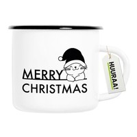 Emaille Tasse Merry Christmas Katze Geschenkidee Merry Christmas Geschenk PräSen