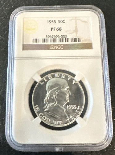 1955 Franklin Half. PF 68. Tough Date. Free Shipping w/ No Reserve!