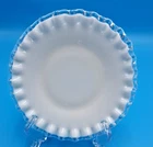 Fenton Silver Crest Salad Desert Bread Plate Milk Glass 6 1/2" Ruffled Edge