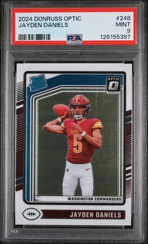 2024 PANINI DONRUSS OPTIC #248 JAYDEN DANIELS ROOKIE RC PSA 9