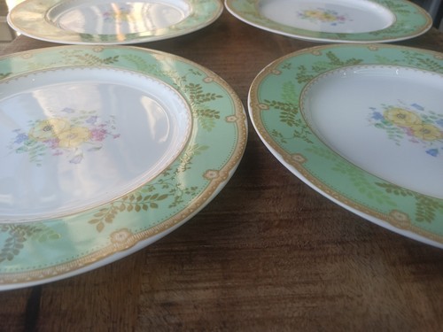 4 Mikasa Hampton Court Green 9 In Lunch Dish Bone China A7704 - Picture 4 of 6