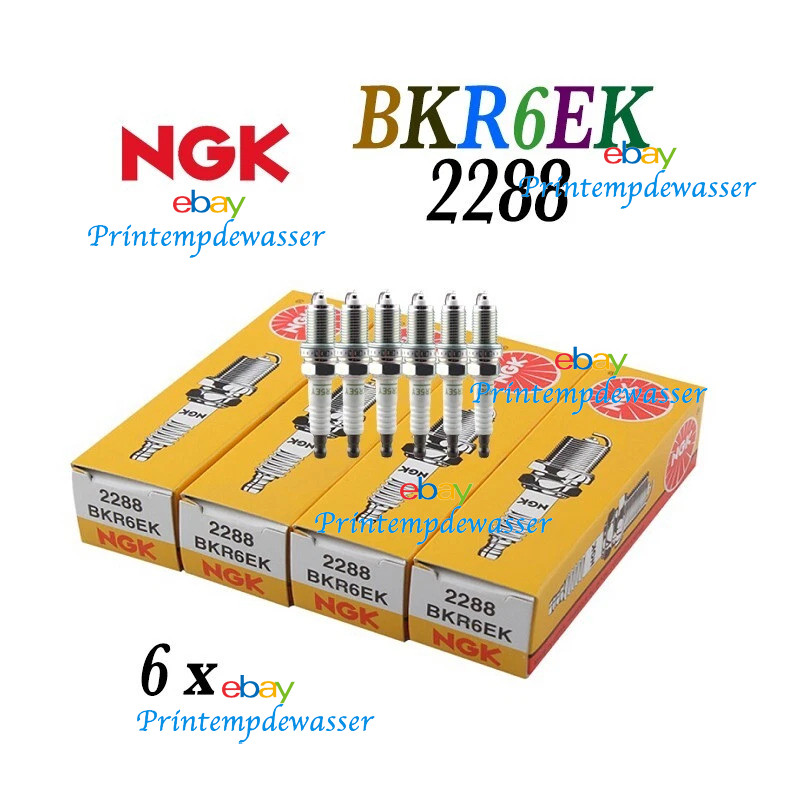 Spark Plug  BKR6EK NGK 2288 V-Power for Suzuki Porsche BWM Daewoo of 6PC