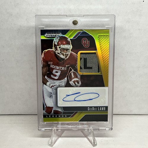 2025 Prizm Draft Picks Football CeeDee Lamb Gold Auto /10 Oklahoma Cowboys HOF?
