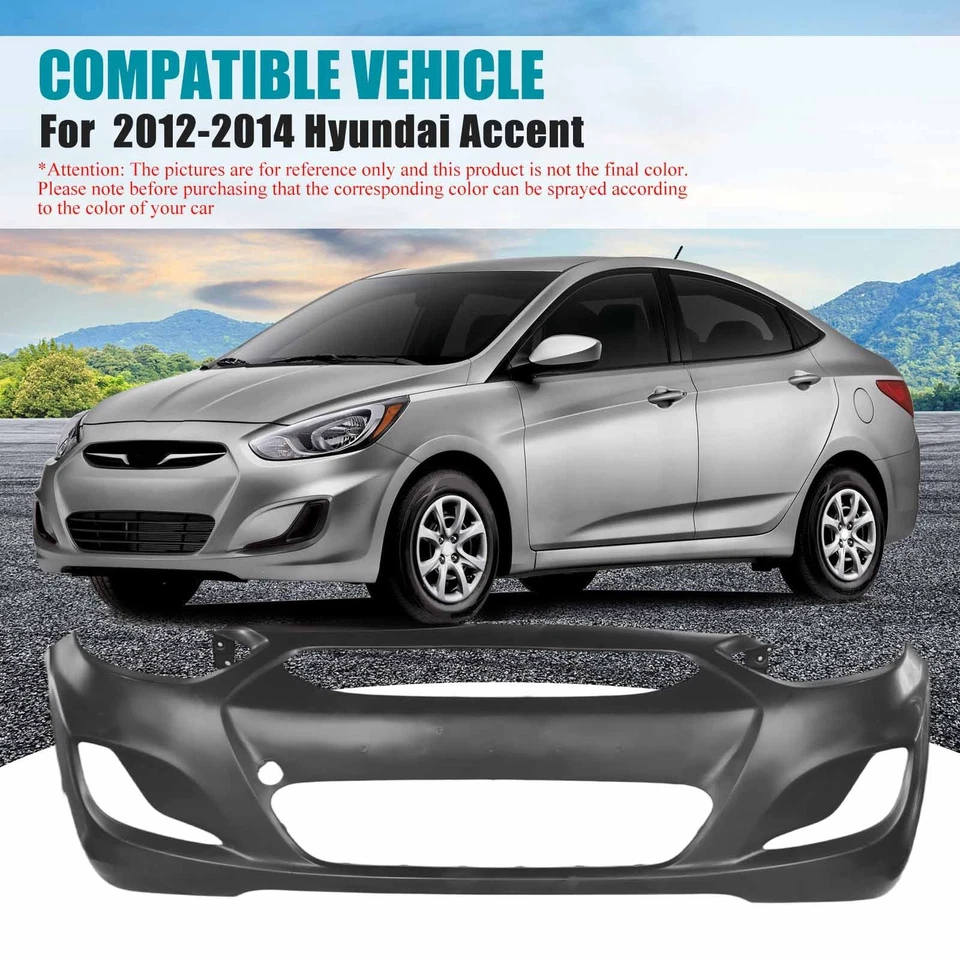Front Bumper Cover For 2012-2014 Hyundai Accent SEDAN/HATCHBACK HY1000188 Foto 4 de 4