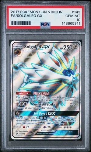 SOLGALEO GX #143 PSA 10 2017 Pokemon Sun & Moon FA GEM MINT