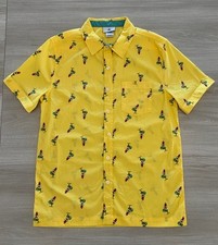 Disney Parks 2020 Moana Hei Hei Button Front Shirt Yellow Sz Sm