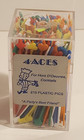 4 ACES HORS D'OEUVRES COCKTAIL PICKS PLASTIC TOOTHPICKS BOX/215 CARD SUITS