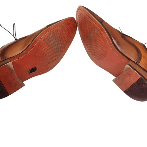 LA Milano Mens Lorenzo Cap Toe Oxford Lace Up Dress Shoes Cognac Brown Size 12 - Picture 9 of 9