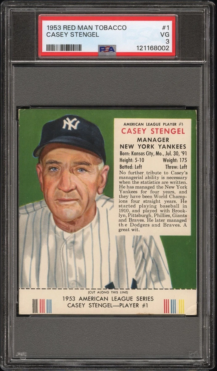 1953 Red Man Tobacco All-Star Team - Casey Stengel #1 for sale