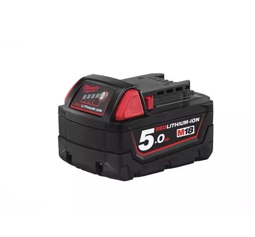 Batteria Milwaukee M18B5 M18 5.0Ah rossa agli ioni di litio nuova originale - Foto 4 di 4