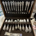 Wallace Grande Baroque sterling silver flatware set Service For 12