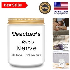Non-Toxic Lavender Candle for Teachers - Unique 'Last Nerve' Gift in Metal Can